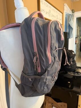 The North Face Jester Backpack Gray with Pink Accents